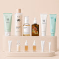 Glow routine set for dull skin and dark spots with mini sample sizes
