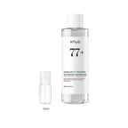 10ml sample bottle next to the full-size Anua Heartleaf 77 Soothing Toner 250ml bottle