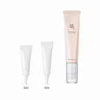 3ml and 5ml sample tubes next to the full-size Beauty of Joseon Revive Eye Serum 30ml tube