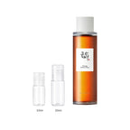 10ml and 20ml sample bottles next to the full-size Beauty of Joseon Ginseng Essence Water 150ml bottle