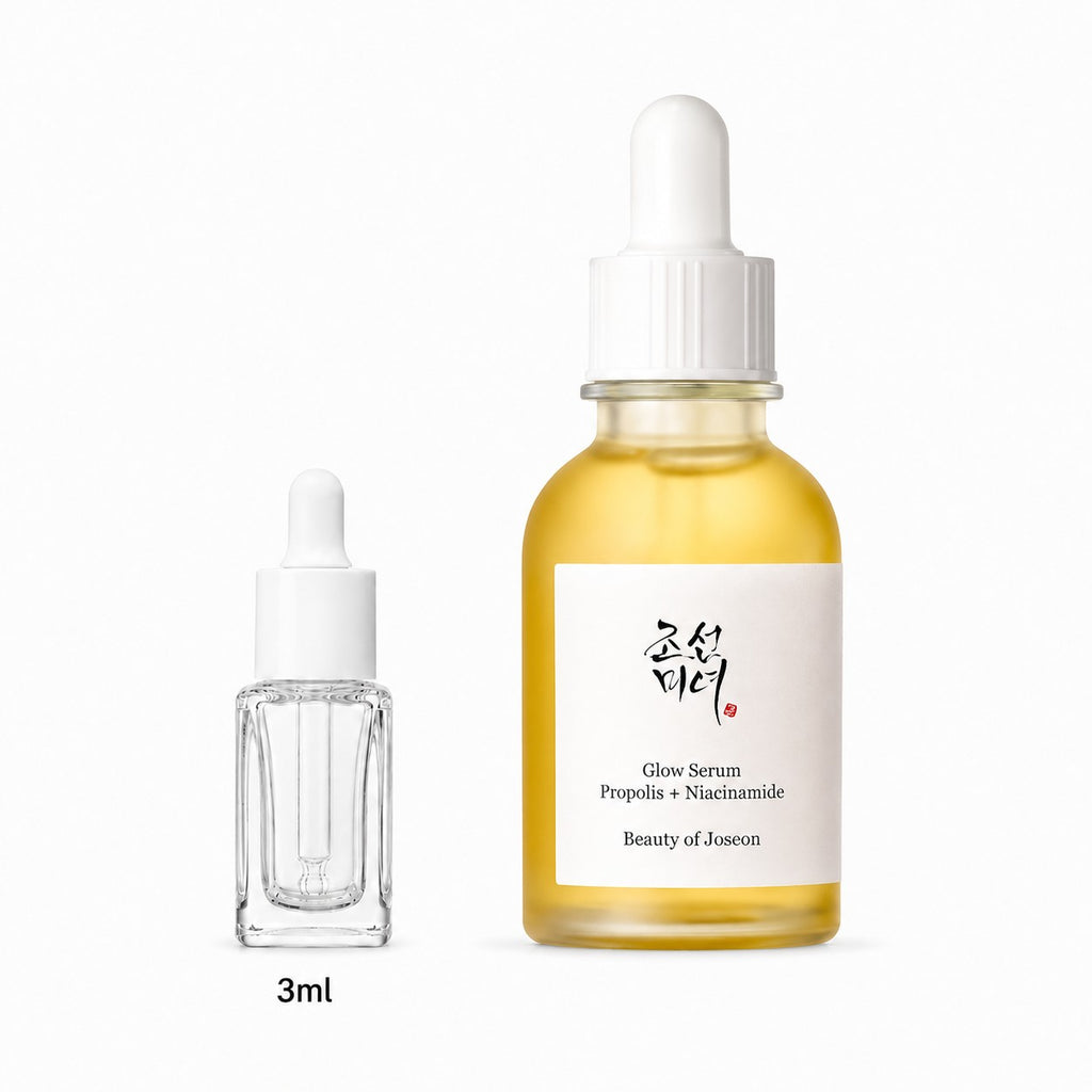 3ml sample dropper next to the full-size Beauty of Joseon Glow Serum 60ml bottle