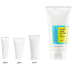 10ml, 15ml and 20ml sample tubes next to the full-size COSRX Low pH Good Morning Gel Cleanser 150ml tube