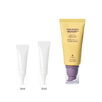 3ml and 5ml sample tubes next to the full-size Haruharu Wonder Black Rice Moisture Airyfit Sunscreen 50ml tube