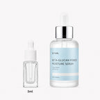 5ml sample dropper next to the full-size iUNIK Beta-Glucan Power Moisture Serum 50ml bottle
