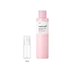 20ml sample bottle next to the full-size medicube PDRN Pink Niacinamide Milky Toner 150ml bottle