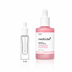 3ml sample dropper next to the full-size medicube PDRN Pink Peptide Serum 30ml bottle