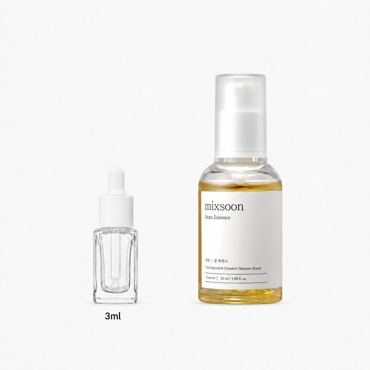 3ml sample dropper next to the full-size mixsoon Bean Essence 50ml bottle