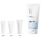 10ml, 15ml and 20ml sample tubes next to the full-size Round Lab 1025 Dokdo Cleanser 150ml tube