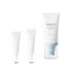 3ml and 5ml sample tubes next to the full-size SKIN1004 Madagascar Centella Hyalu-Cica Water-Fit Sun Serum 50ml tube